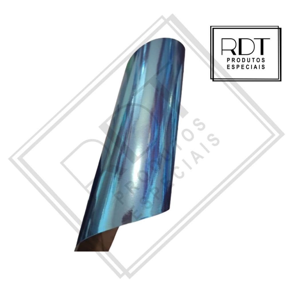 Papel LAMICOTE laminado AZUL Metallik - Kit 10 folhas - 180g