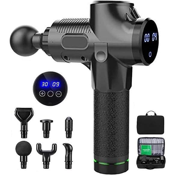 Massageador Elétrico Muscular Recarregavel USB Portatil, 6 Ponteiras, 30 Velocidades bivolt 110/220v