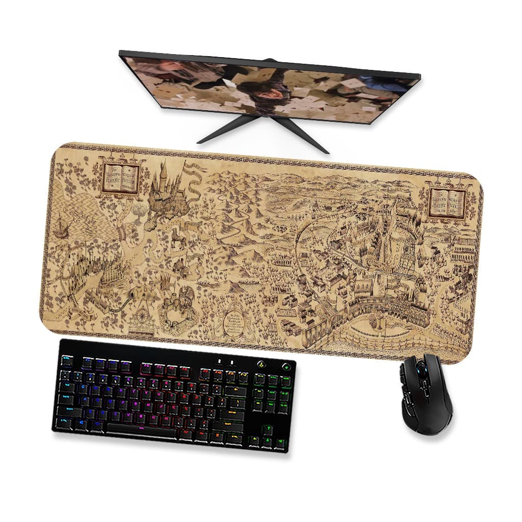 Mousepad Mundo Harry Potter Mapa 1 Speed Costurado Mouse pad Gamer 90x40 70x30 80x40 60x40 45x40 40x45