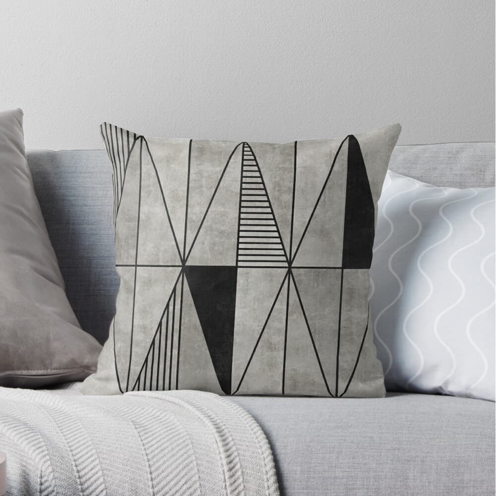 Capa de almofada decorativa geometrica conjunto cinza e preto Capa de almofada cheia com fronha e capa 40x40cm M02
