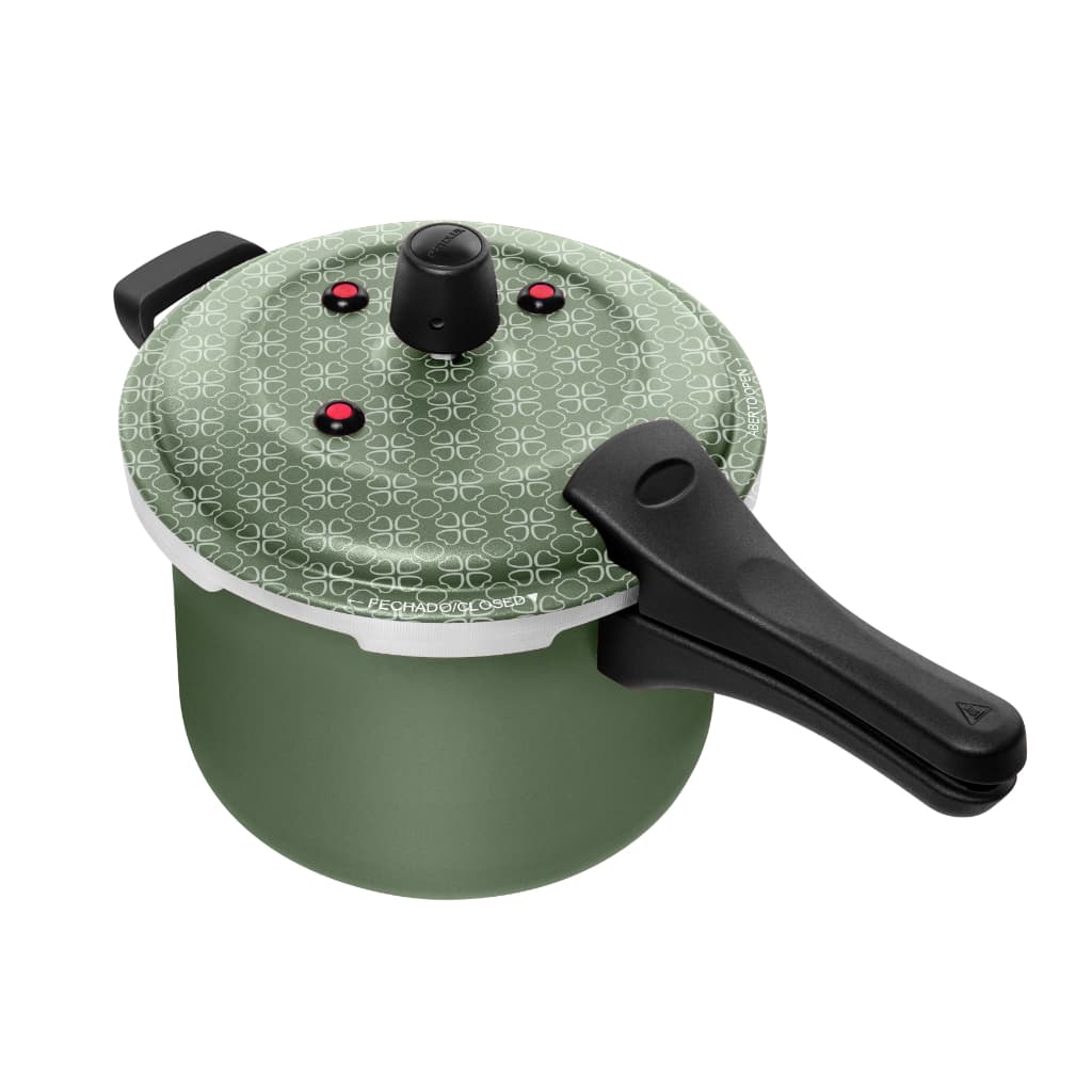 Panela De Pressão 5l Fecho Externo Antiaderente 7 Camadas Verde