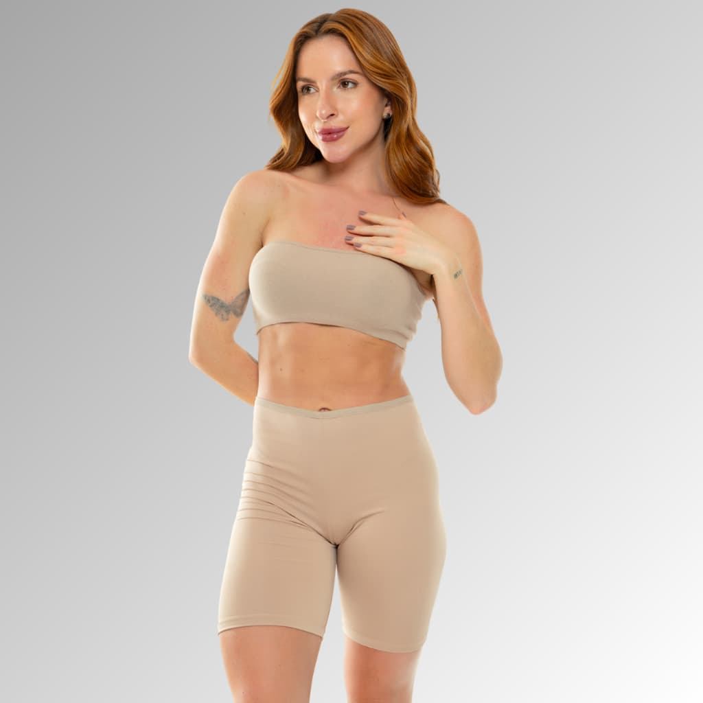 Conjunto Segunda Pele Compressão Top Faixa Short Anágua