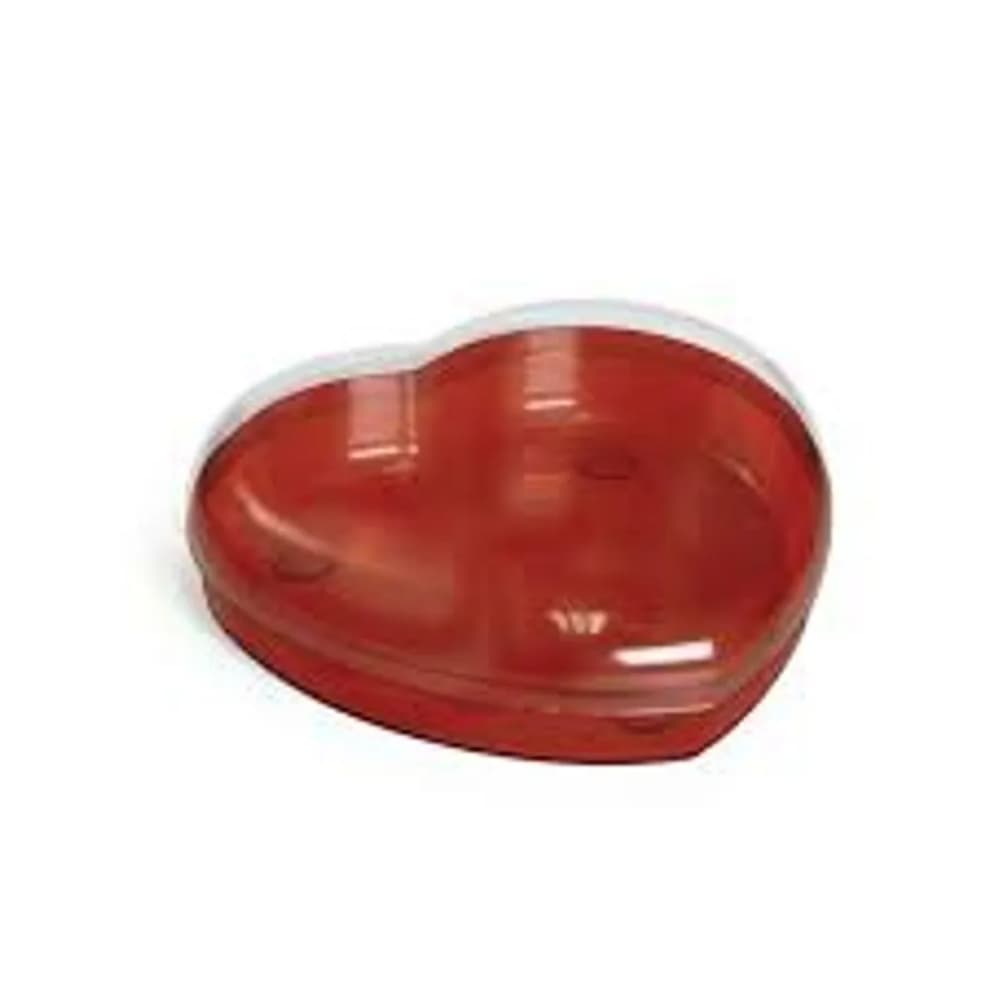 Caixa Acrilico Coraçao Vermelho 16,8cx15cmx4,5cm 1 Unidade