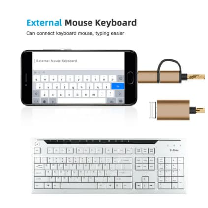 2 em 1 usb 3.0 otg adaptador tipo c micro usb para usb, para ligar celular para celular em pen drive, impressora