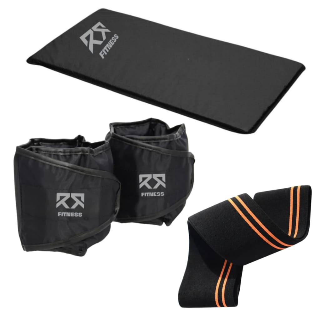 Kit Par Caneleira Com Colchonete e Mini Hip Band Médio Para Academia  Treino Fitness