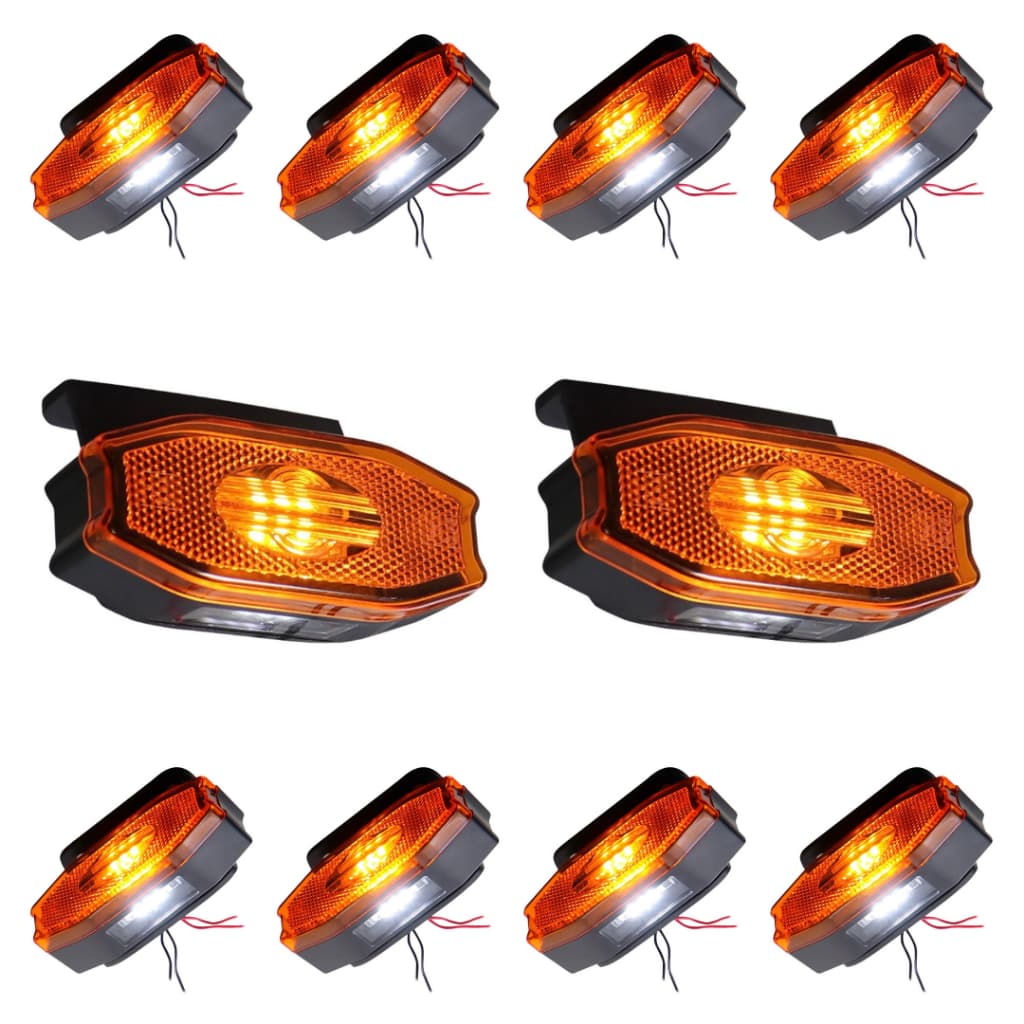 10 Sinaleira Lanterna Lateral Led Peixinho Caminhão Carreta Com Vigia Laranja