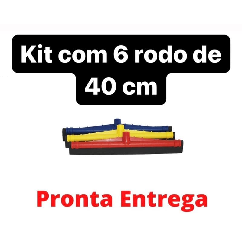 Rodo Plástico 40 cm  Médio Sem Cabo / 6 UNIDADES