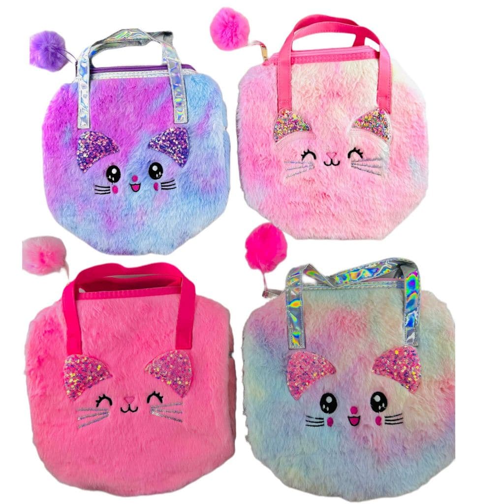 Bolsa De Pelúcia Infantil Mochila Pelúcia Gatinho mochila infantil gatinho fofo