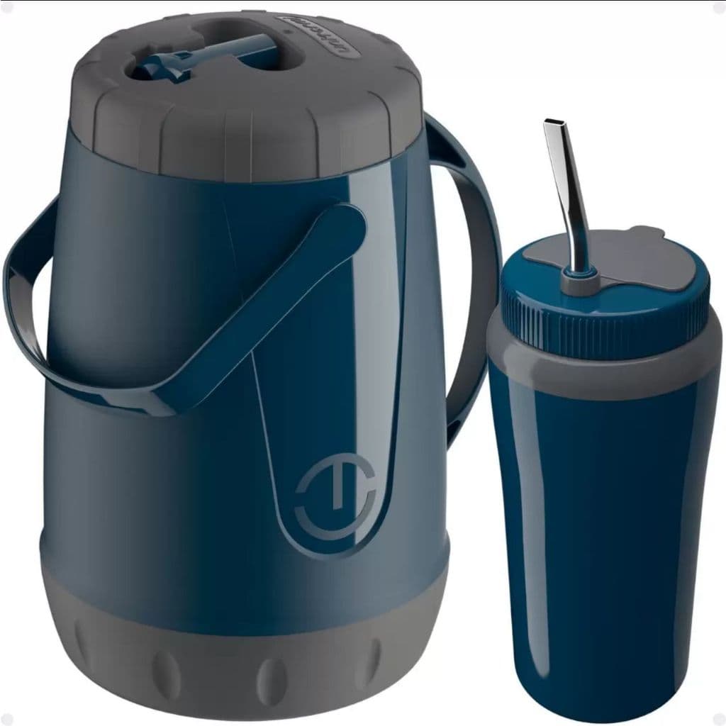 Kit Tererê Azul Unitermi Com Copo Tererê E Jarra Pavia