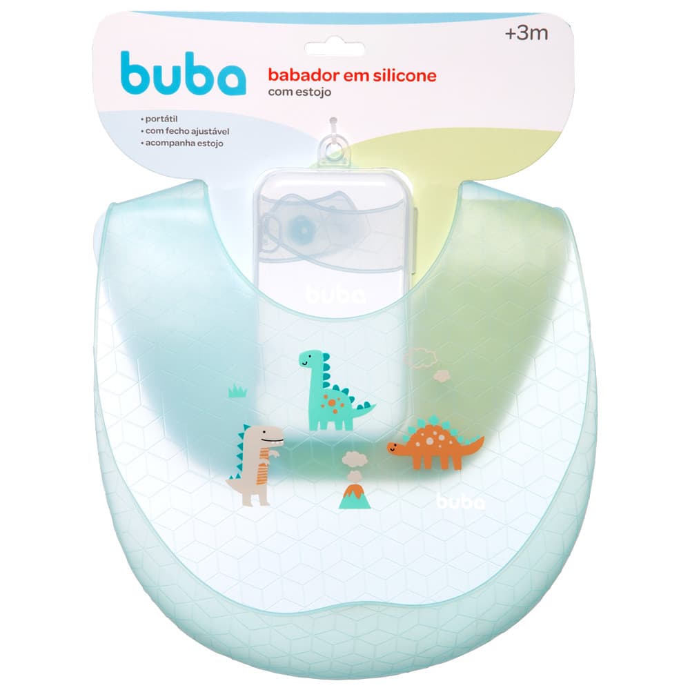 Babador De Silicone Com estojo  Buba Lançamento Babador pega migalhas babador dinossauro