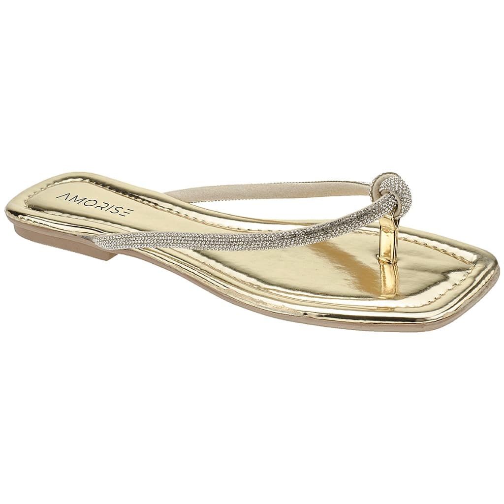 Sandalia Flat Rasterinha Feminina Verão Brilho Chinelo Moda Mulher Casual Confortavel Promo