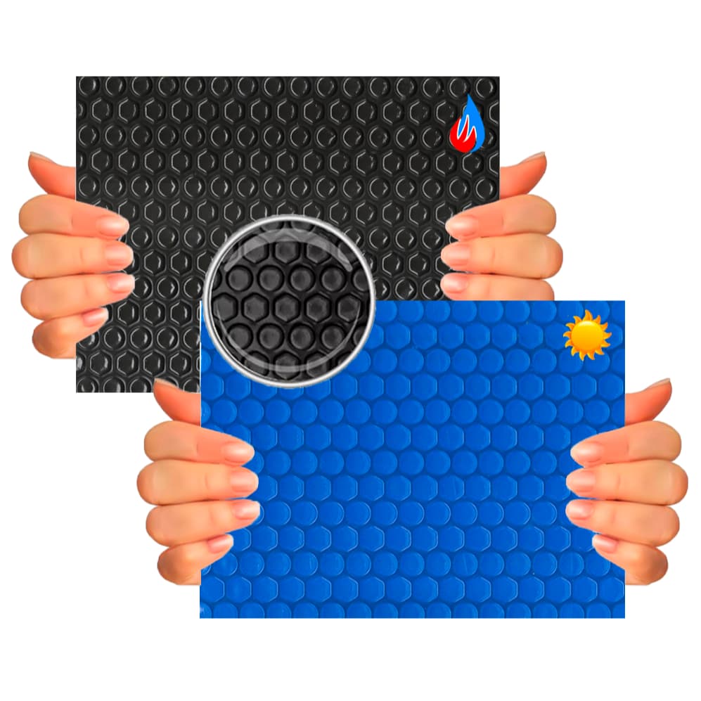 Capa térmica Piscina 5 x 3 Atco azul e preta 300 micras