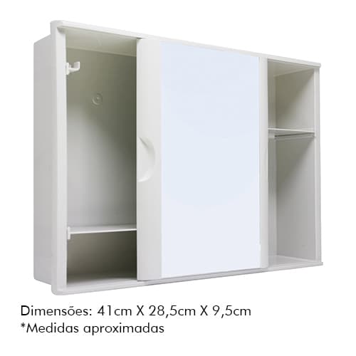 Armário Banheiro Com Espelho Porta De Correr 41 X 28 Cm Astra