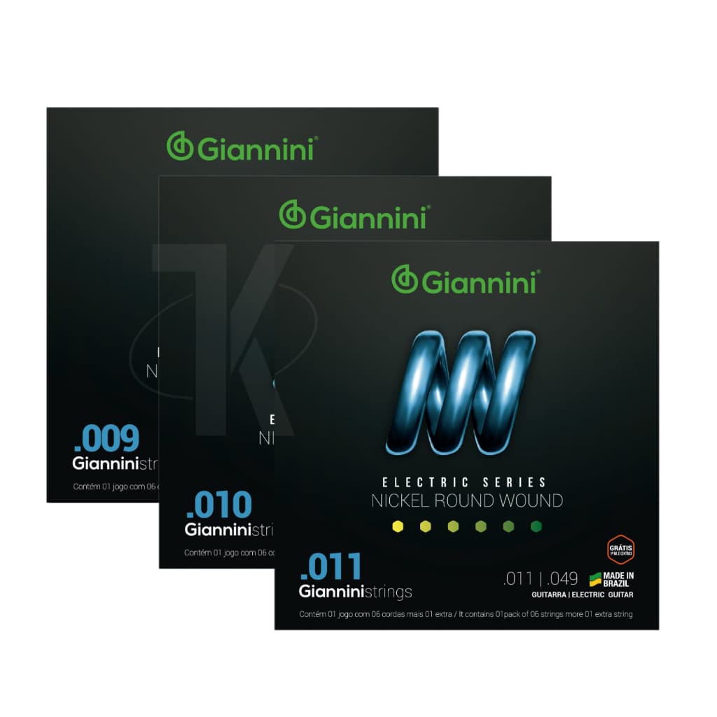 Encordoamento para Guitarra Giannini Nickel Round Wound GEEGST