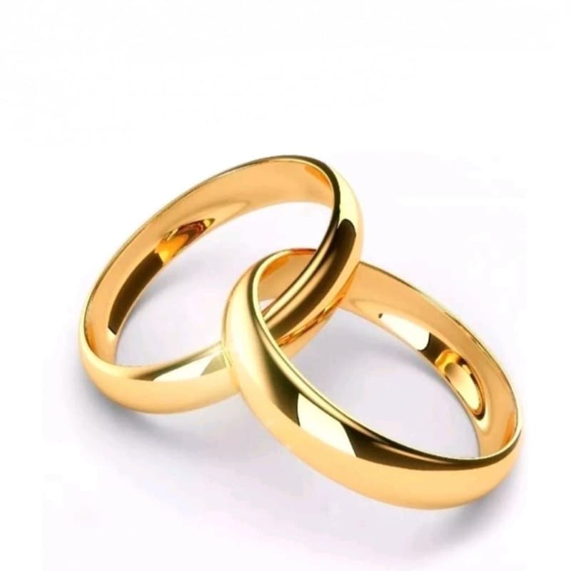 Par de Aliança Dourado Tradicional Lisa Casamento Noivado 4mm Aço Inox 316L