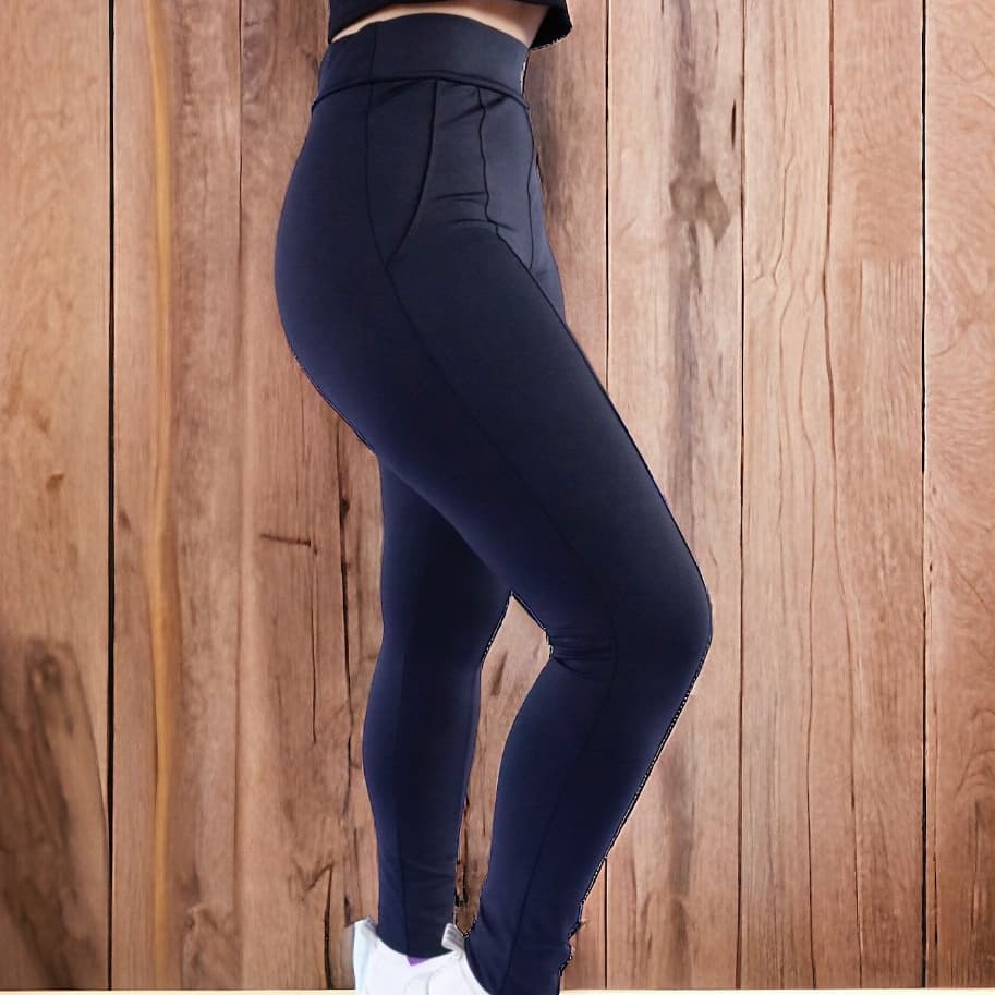 Calça legging Montaria  cós alto suplex flanelado