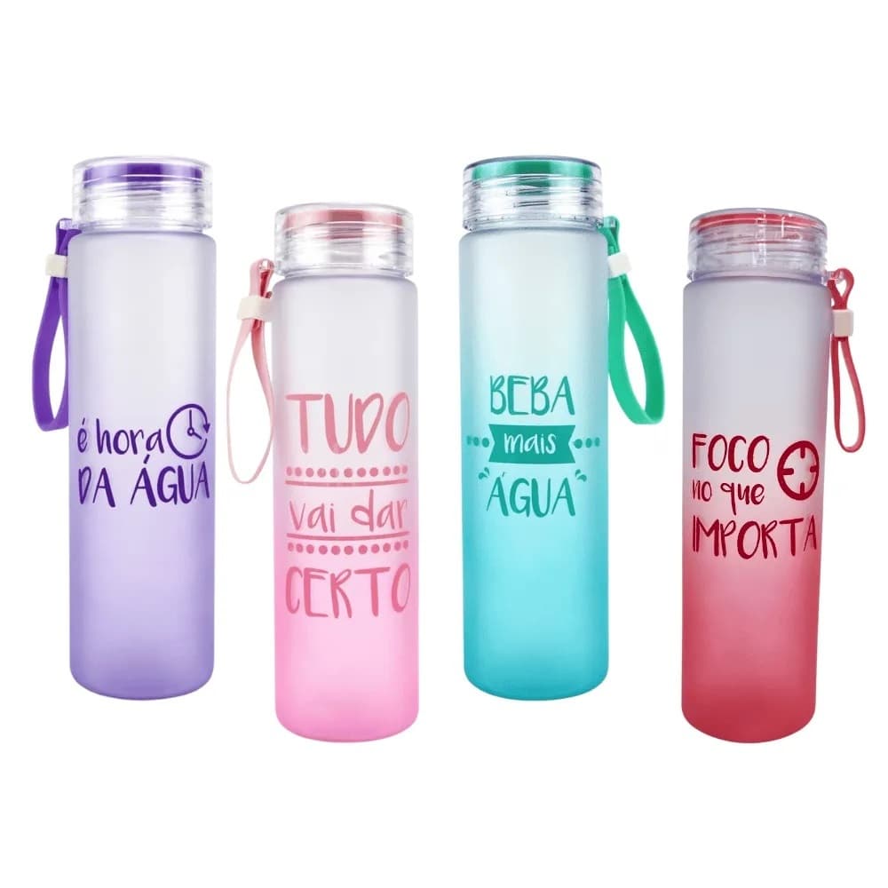 Garrafa Fosca Com Alça 500Ml Frases