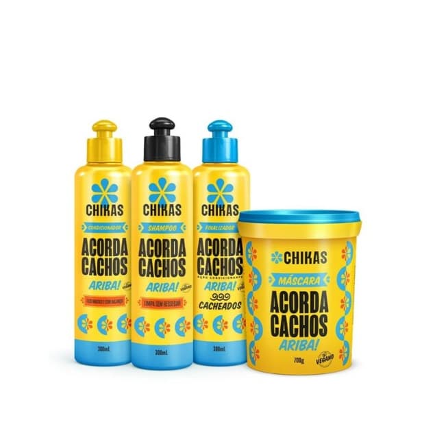 Kit Acorda Cachos Cacheados Bio Extratus (Shampoo, Condicionador , Finalizador e Mascara ) 300ml/700gr