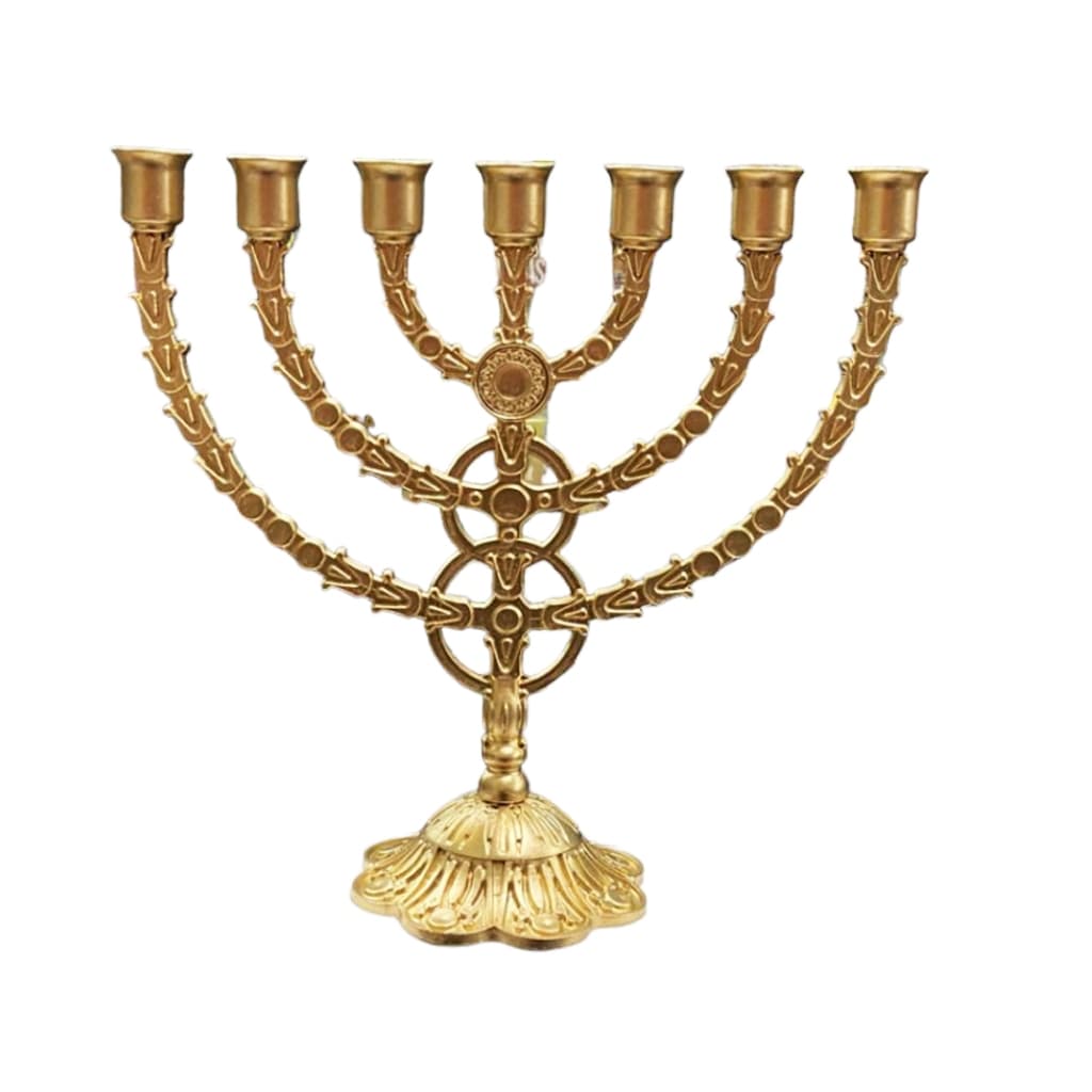 Candelabro Castiçal Menorah Dourado Grande
