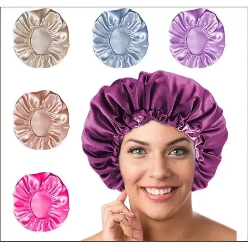 kit com 2 Touca De Cetim Anti Frizz Alto Brilho - Anti Atrito Cabelo Menos Embaraçado - Sortida
