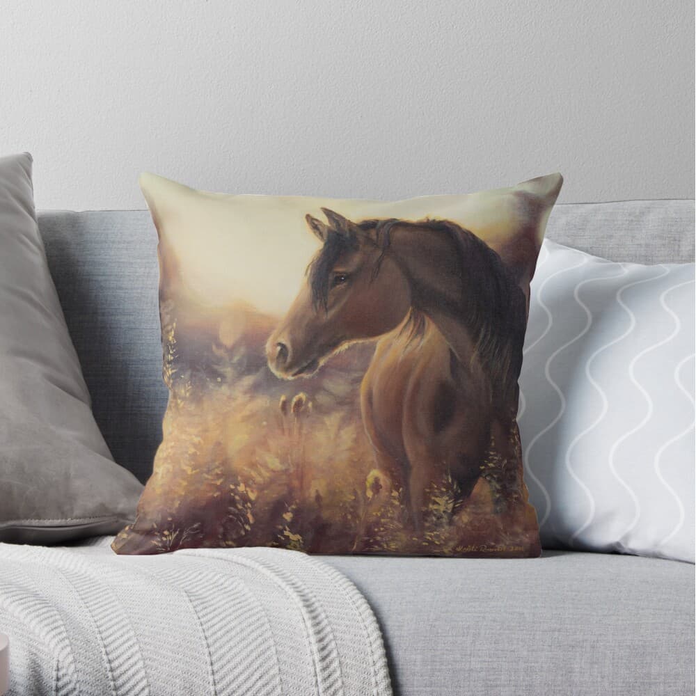 Capa de almofada decorativa cavalo horse Capa de almofada  com fronha e capa 40x40cm M01