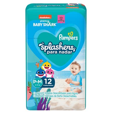 Fralda Pampers Praia e Piscina Splashers Baby Shark