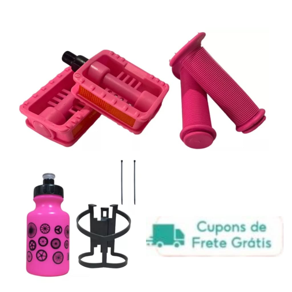 Pedal Metalciclo Bicicleta Aro 16 Infantil + Manopla Criança + Garrafa 300ml Bicicleta Aro 12 14 16 Infantil