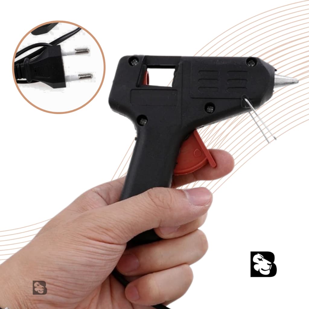 Pistola De Cola Quente C/ Fio Portátil Profissional Bivolt 8 ou 15w Aplicador Cola Artesanato Escola
