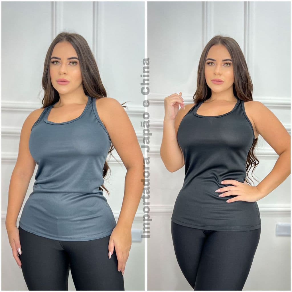 Kit 2 Regatas Feminina Lisa Nadador Musculação Academia Fitness Ginastica Dia a Dia