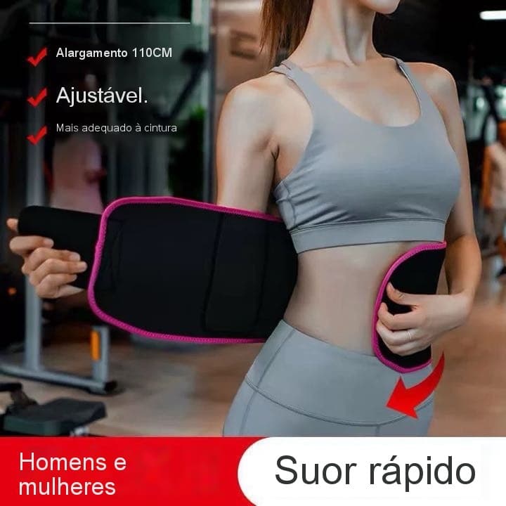 Cinta termica modeladora Unissex Efeito sauna Reducao de medidas Ajustavel com Bolso para Celular