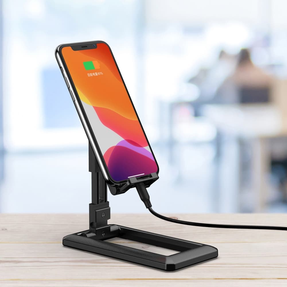 Suporte Celular de Mesa Universal Portátil, Pé Quadrado! Branco!