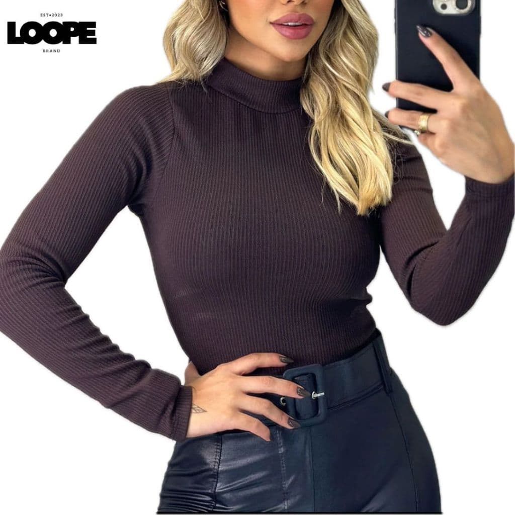 Body Gola Alta Manga longa Anarruga