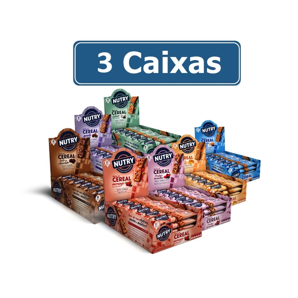 Kit 3 Barra de Cereais Cada Caixa C/24 Unidades - Nutry