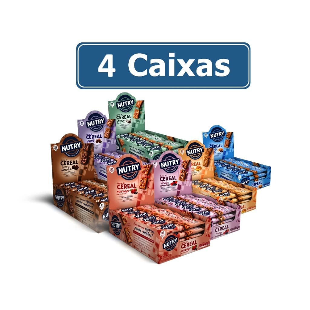 Kit 4 Barra de Cereais Nutry Caixa C/96 Unidades - Nutrimental