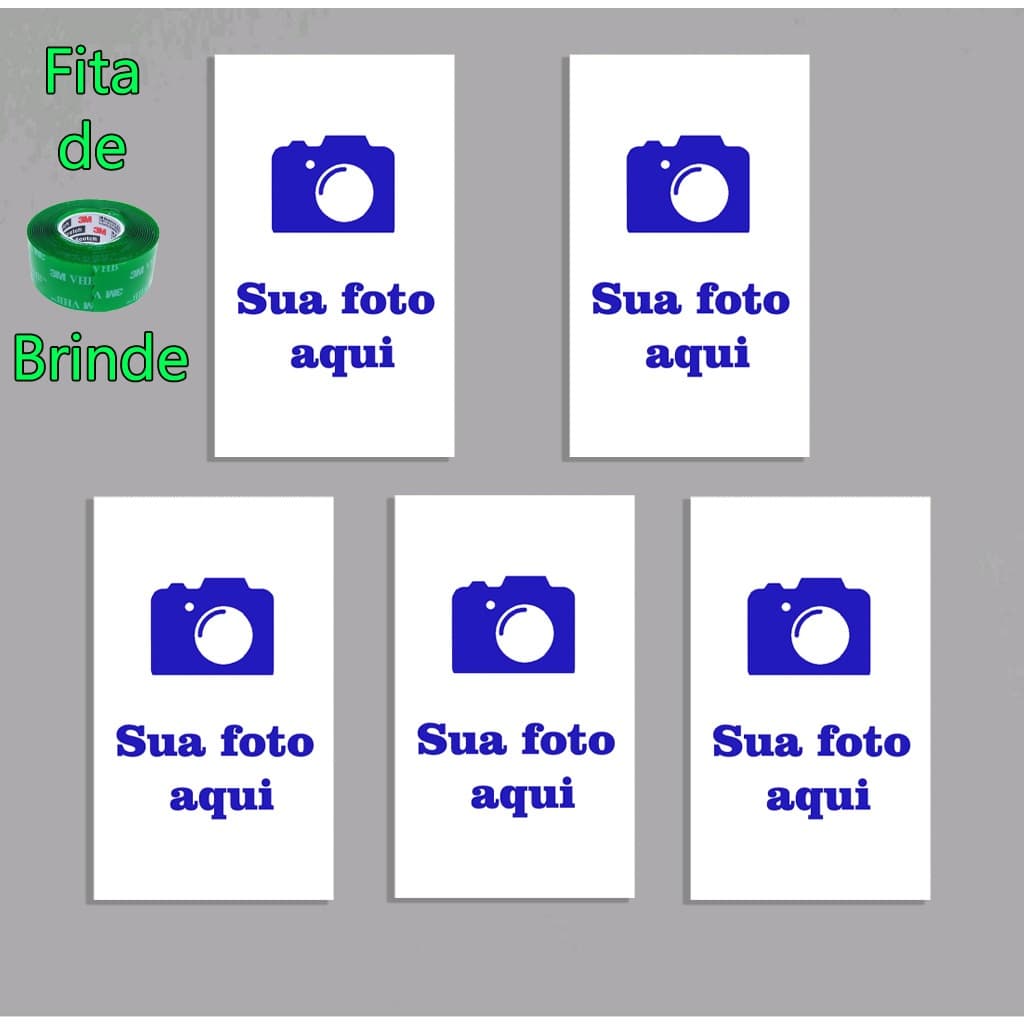 Kit 5 quadros personalizado com sua foto para casal, para casa namorados família amigos