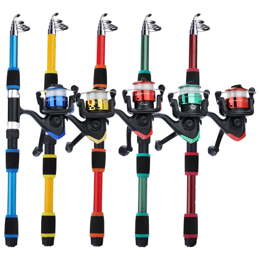 Sougayilang Telescópica Pesca Rod + 5.2: 1 Carretel de Pesca Giratório Com Pesca Lure Set (1.8M / 6ft)