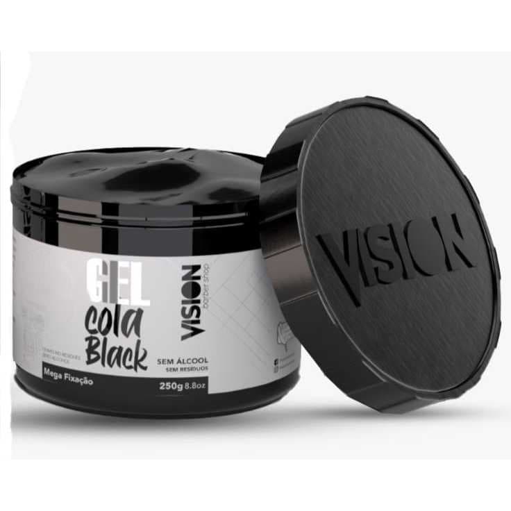 Gel Cola Black Vision Barber Shop 250g Mega Fixação - Unidade