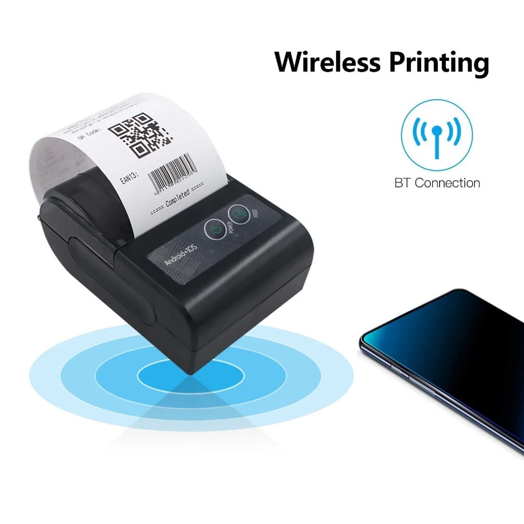 Mini Impressora Via Bluetooth Portátil Térmica 58mm Compatível Com Androide e IOS