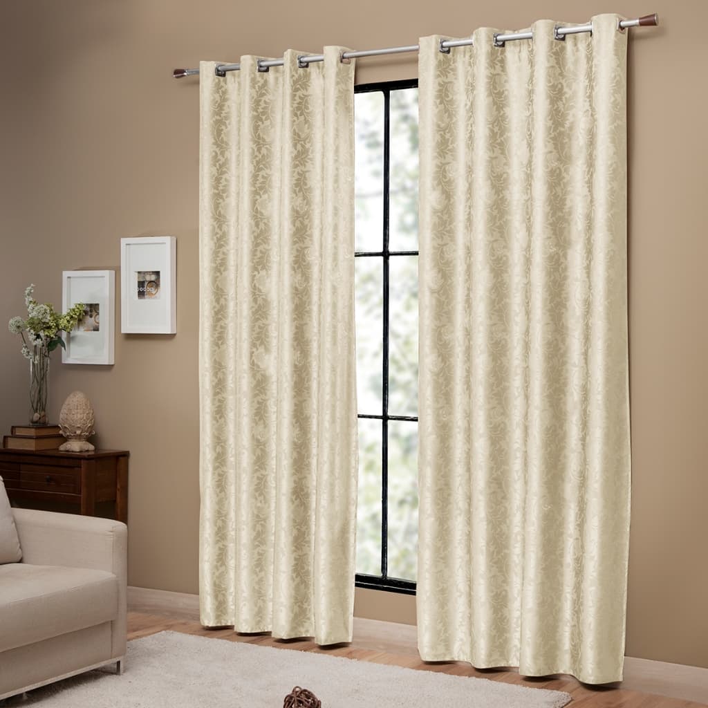 Cortina De Jacquard Luxo Para Sala Quarto 2,80m X 1,80m Com Ilhós para Varão