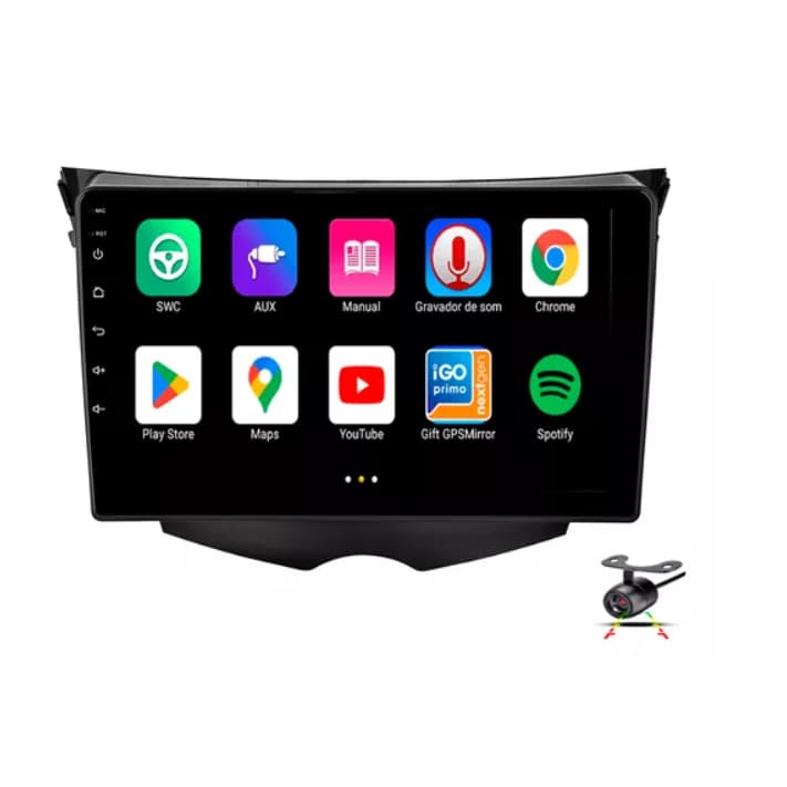 Central Multimidia para Hyundai Veloster 2011/2017 com Kit (TELA ,CHICOTE e MOLDURA)