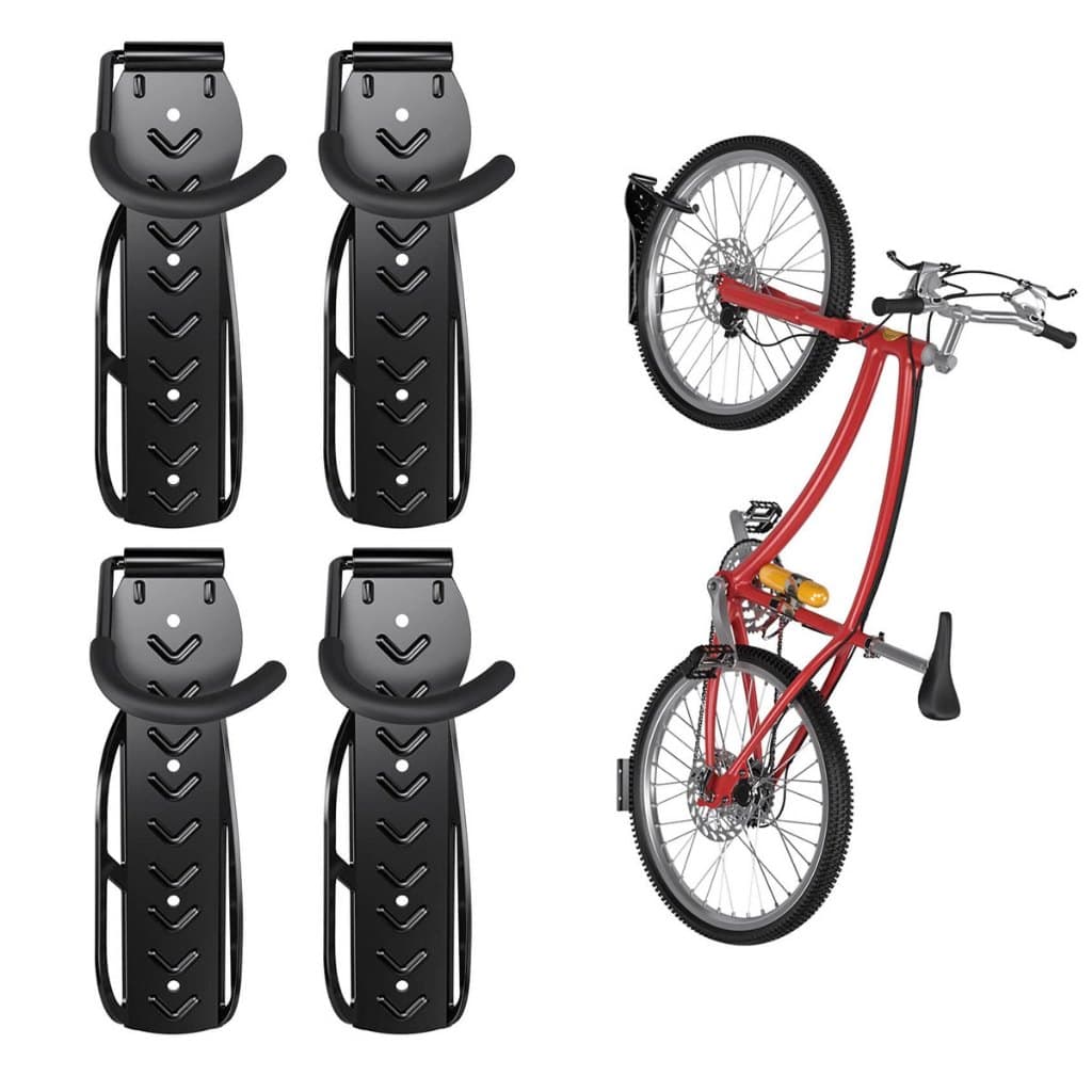 Kit 4 Gancho Para Pendurar Bikes Parede Em Aço Reforçado Bicicletario Vertical