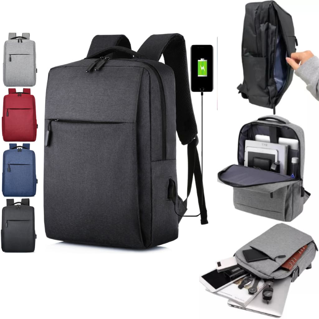 mochila notebook impermeável mochilas lisa neutra escolar faculdade trabalho bolsa executiva múltiplos compartimentos