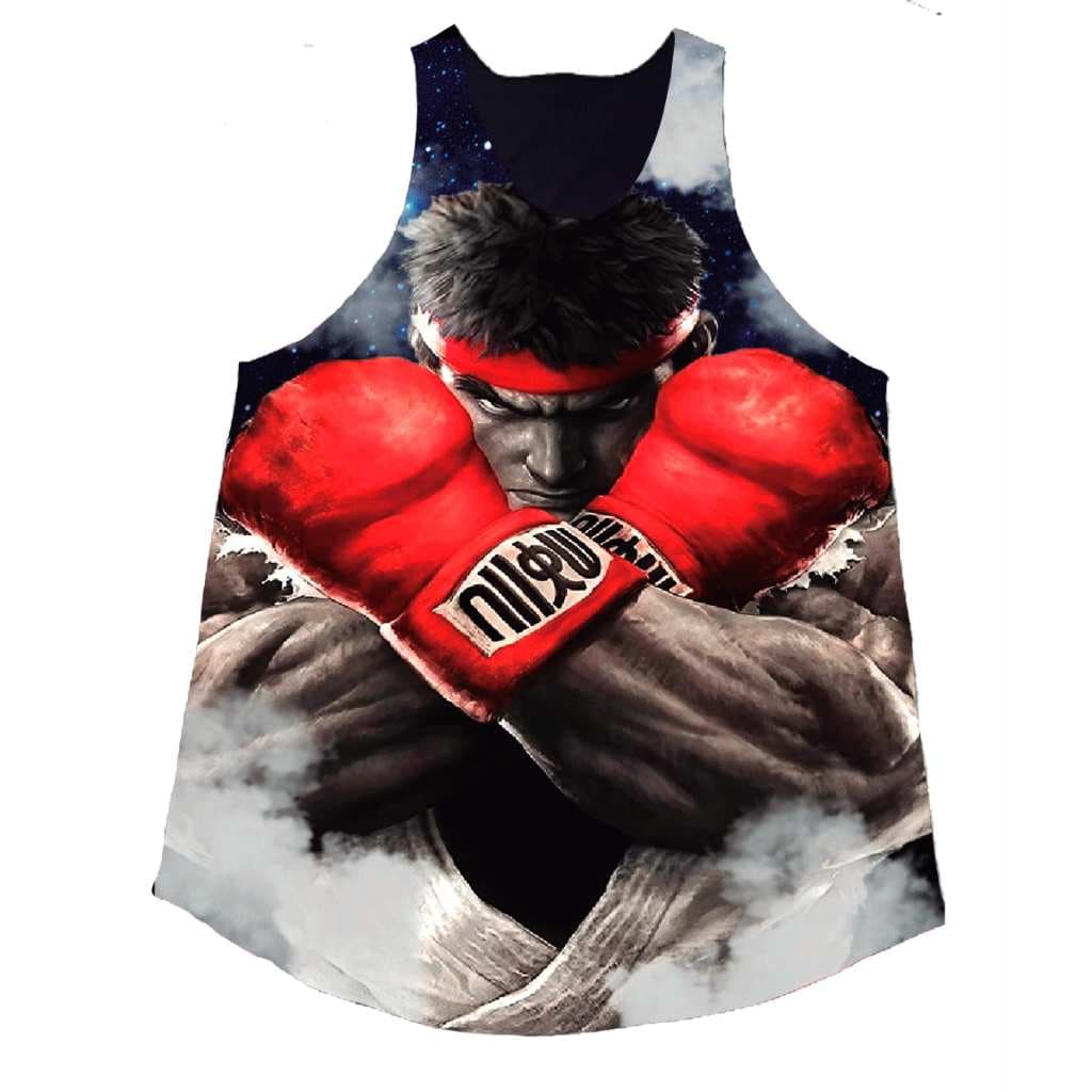 Regata Cavada masculina academia treino musculação Street fighter 1