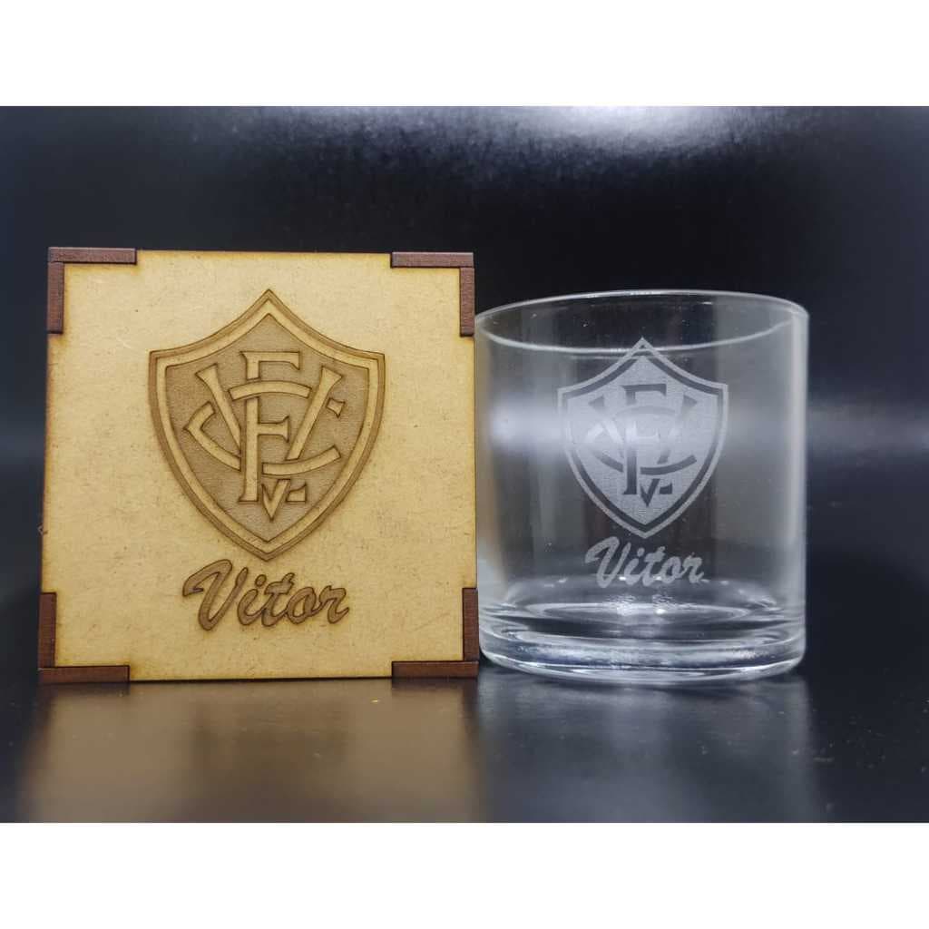 Kit Copo de Whisky + Caixa em MDF Gravada a Laser