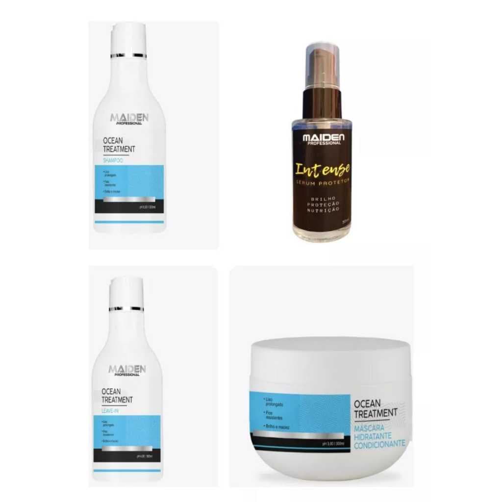 KIT HOME CARE OCEAN TREATMENT HIDRATANTE E SÉRUM CAPILAR INTENSE MAIDEN PROFESSIONAL