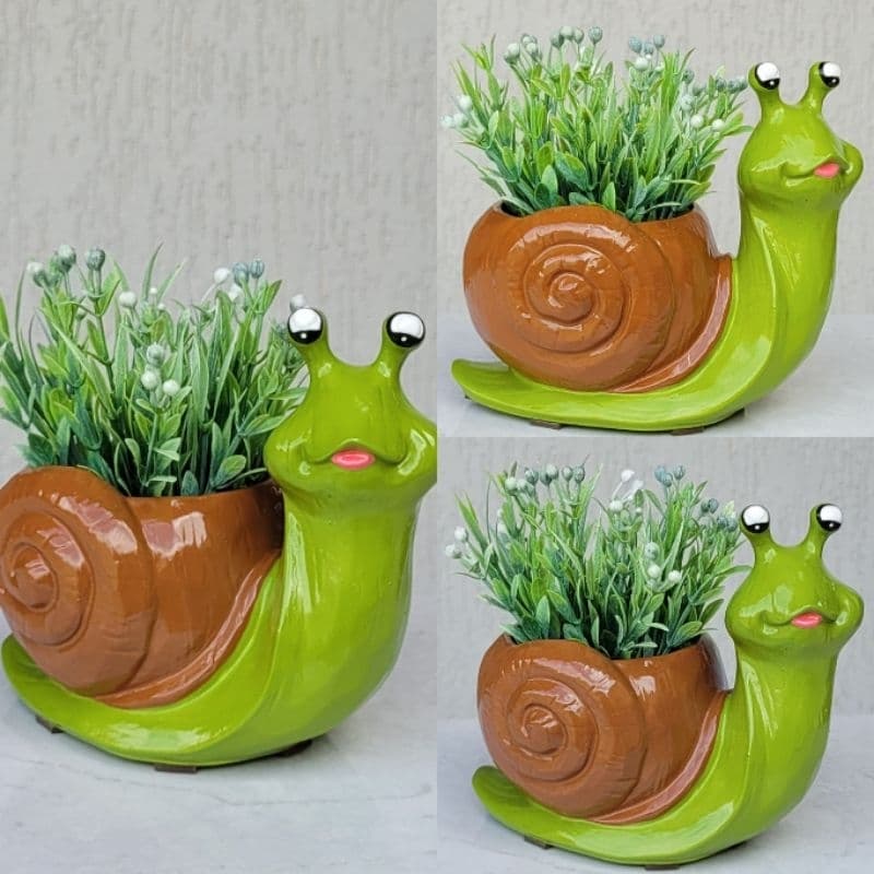 Vaso de Caracol Decorativo Plantador para Cactos e Suculentas