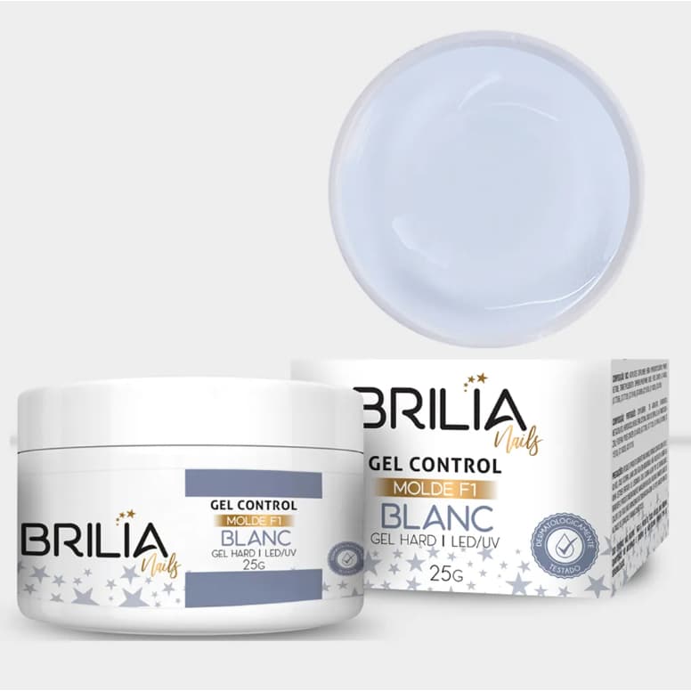 Gel Blanc Para Alongamento Unhas Brilia Nails Fibra De Vidro - 25g