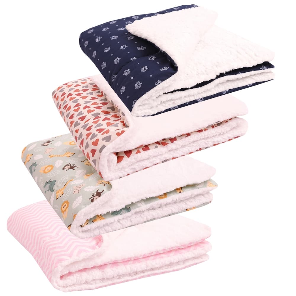Manta De Bebê Com Sherpa Mantinha Dupla Face Estampada 100% Algodão