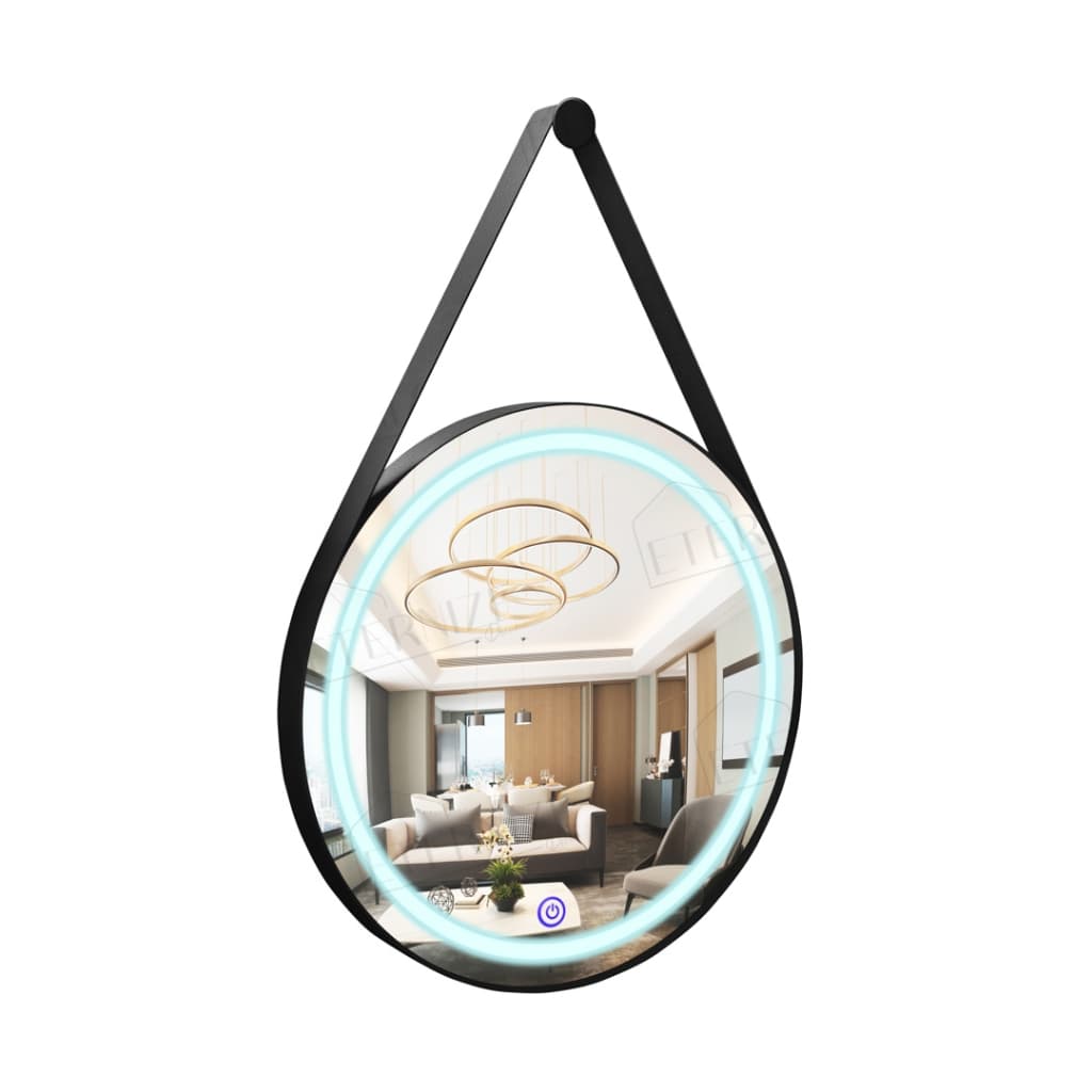 Espelho decorativo Jateado LED com alça 50cm ou 60cm  Banheiro Barbearia Salão Beleza