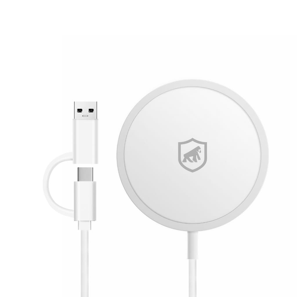Gshield Carregador Por Indução Wireless Magnético Sem Fio Tipo C 15W, MagSafe Carregamento Rápido, Branco